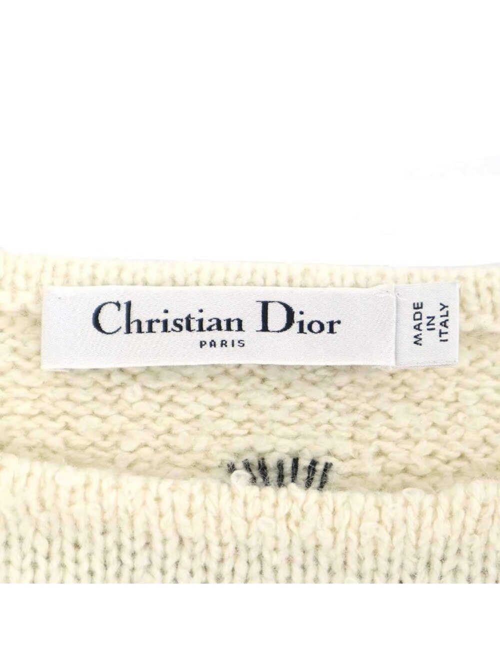 Dior Toile de Jouy Scottish Blend Knit Sweater Ivory Black - Picture 3 of 9